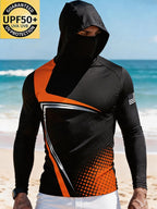 Men's Outdoor Sun Protection Breathable Cool Hooded Sun Protection Long-Sleeved Top