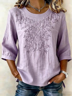 Women's Linen-Cotton Printed Tops