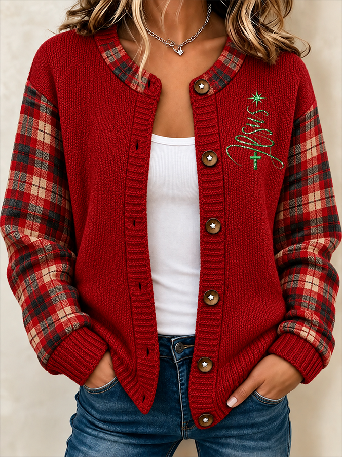 Women'S Casual Christmas Knitted Cardigan Top