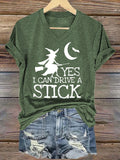 Women's Yes I Can Drive A Stick Print Casual T-Shirt
