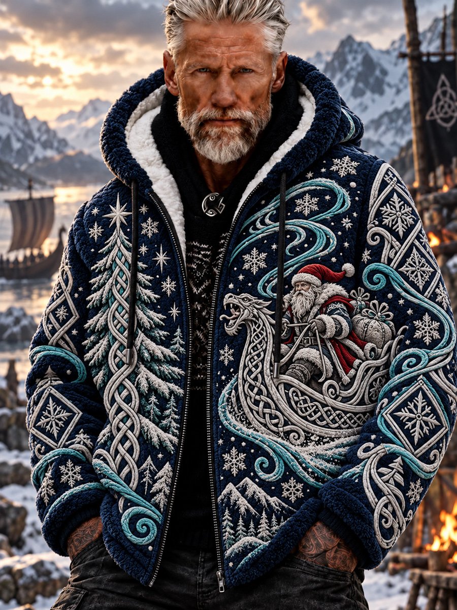 Men's Nordic Viking Christmas Flannel Jacket