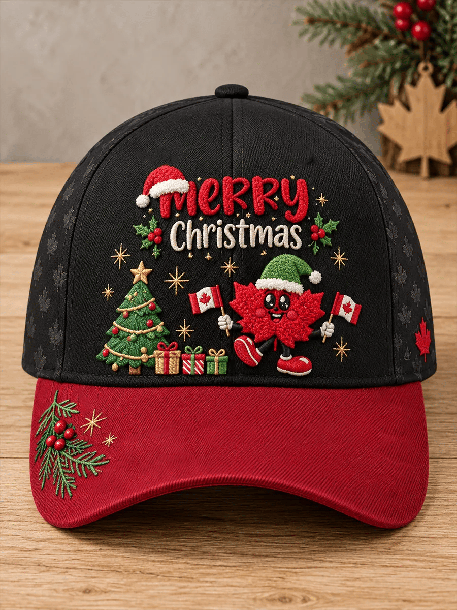 Unisex Canadian Christmas-print hat
