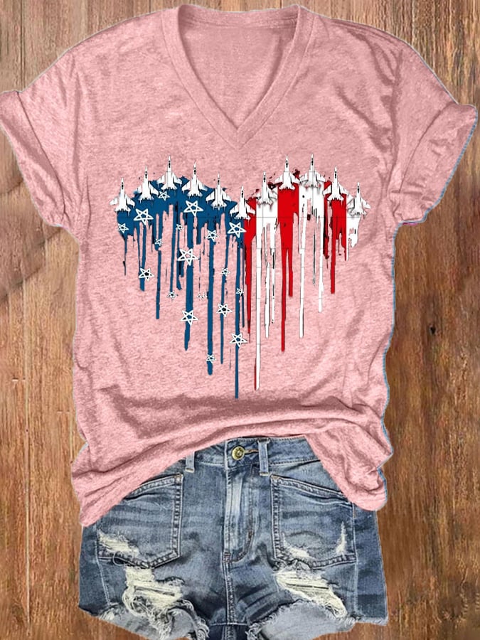 Women's Independence Day Design Printed T-Shirt