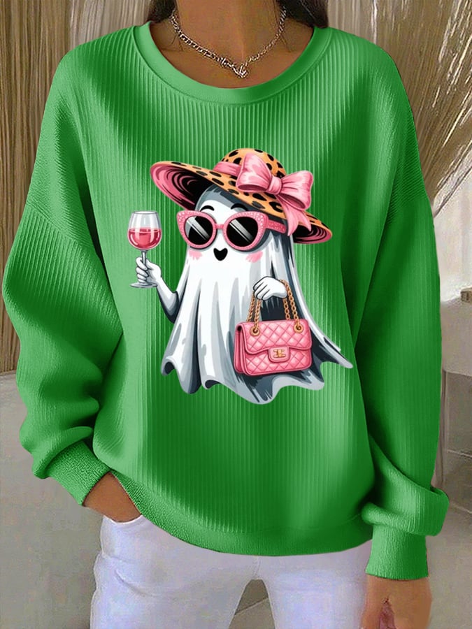 ?HOT SALE?Women'S Cute Ghost Print Casual Sweatshirt