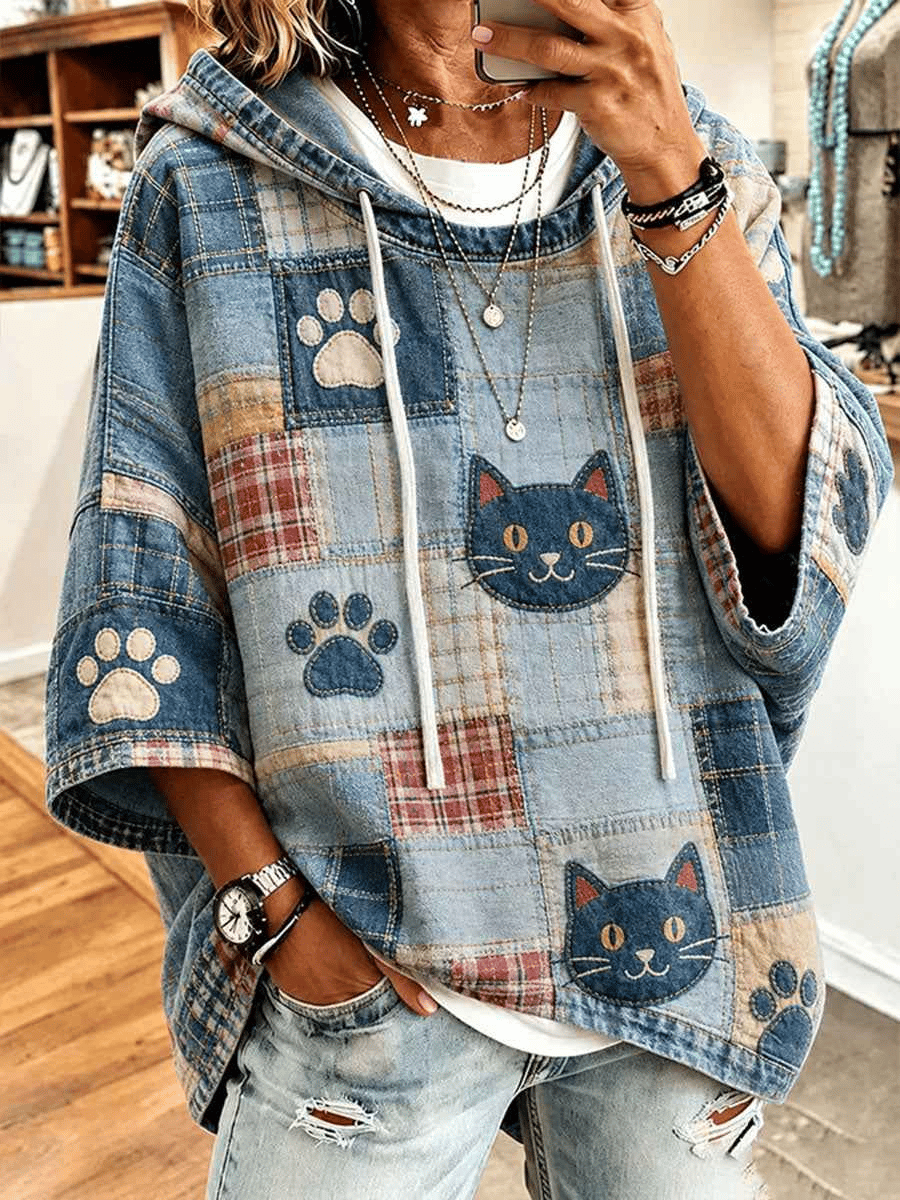Women's Cat Printing Art Casual Top