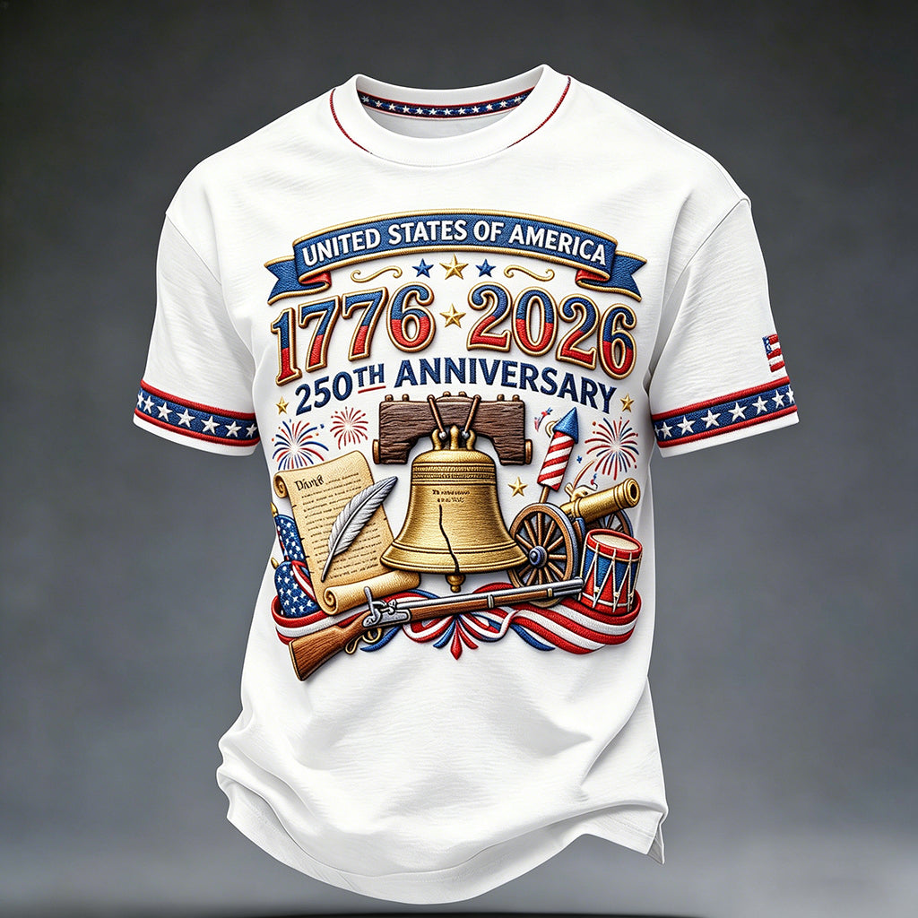 USA 250th Anniversary 1776-2026 Patriotic Eagle T-Shirt