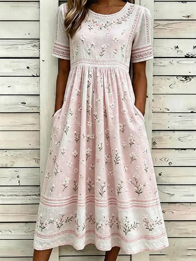 Women's floral short sleeved dress