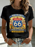 Women's Route 66 Centennial Print Casual T-shirt