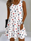 Women's 250th Anniversary Star and Heart Digital Print Dress