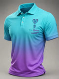Men's Suicide Prevention Awareness Printed Short-Sleeve Polo Shirt