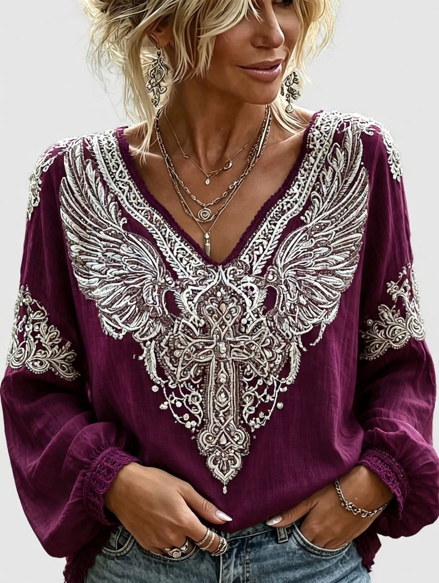 Women'S Faith Printed Casual Round Neck Top