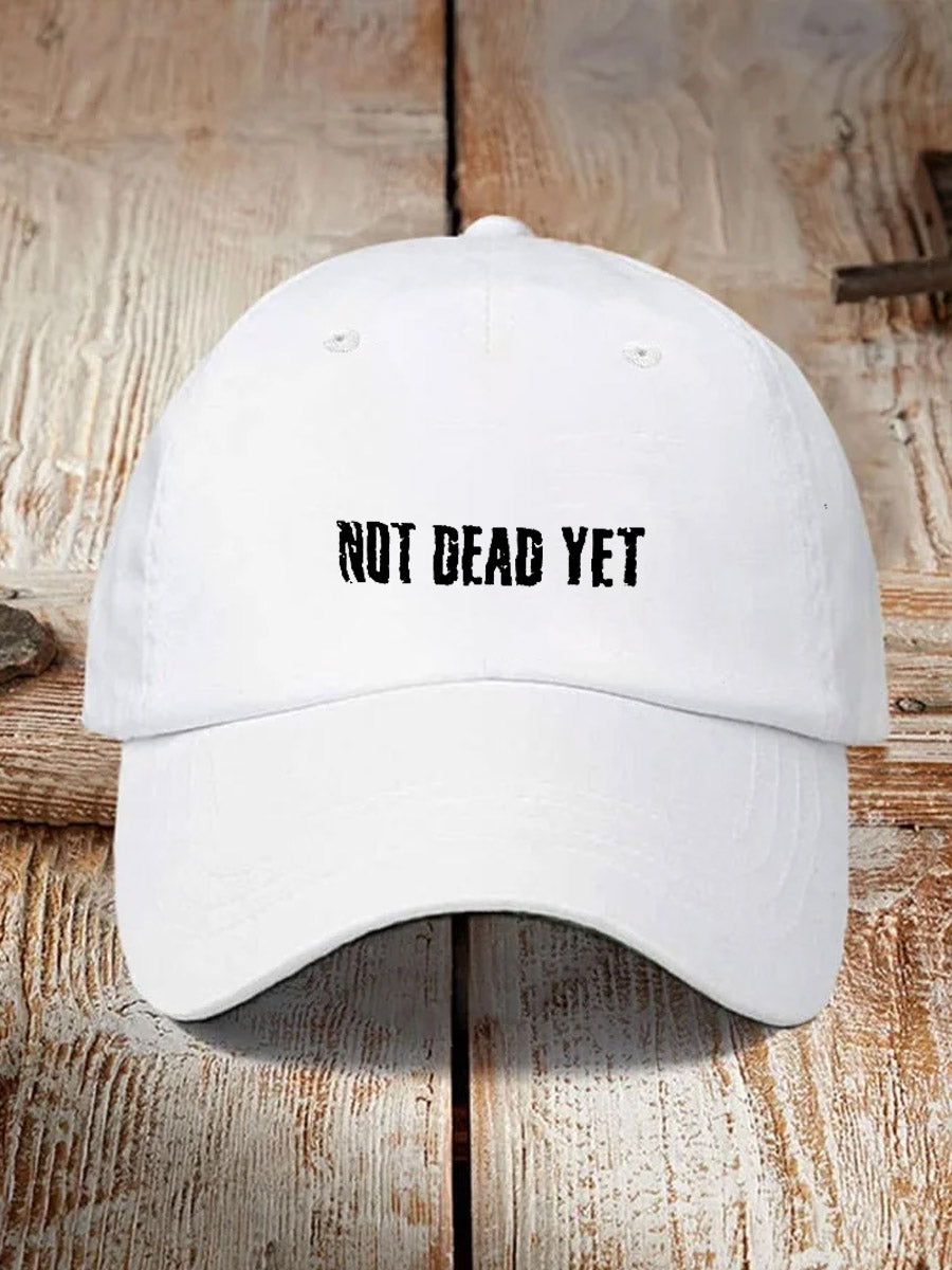 Not Dead Yet Pattern Washed And Distressed Hats