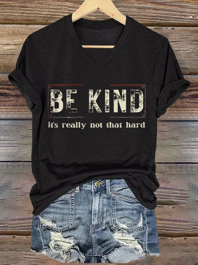 Women's Be Kind Print Casual T-Shirt