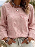 Women'S Casual Floral  Faith Print Cotton Linen Top