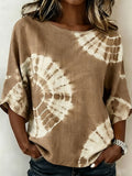 Women's Casual Floral Print Cotton Linen Shirt