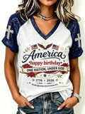 Women's Independence Day Faith Printed T-Shirt
