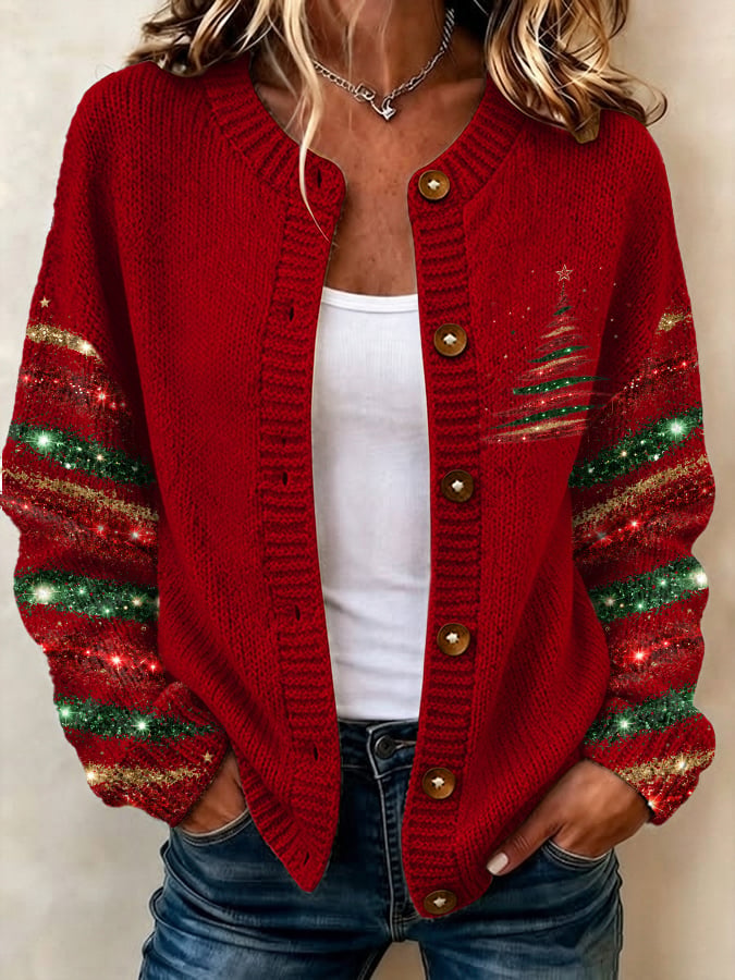 Ladies' Casual Christmas Cardigan Top