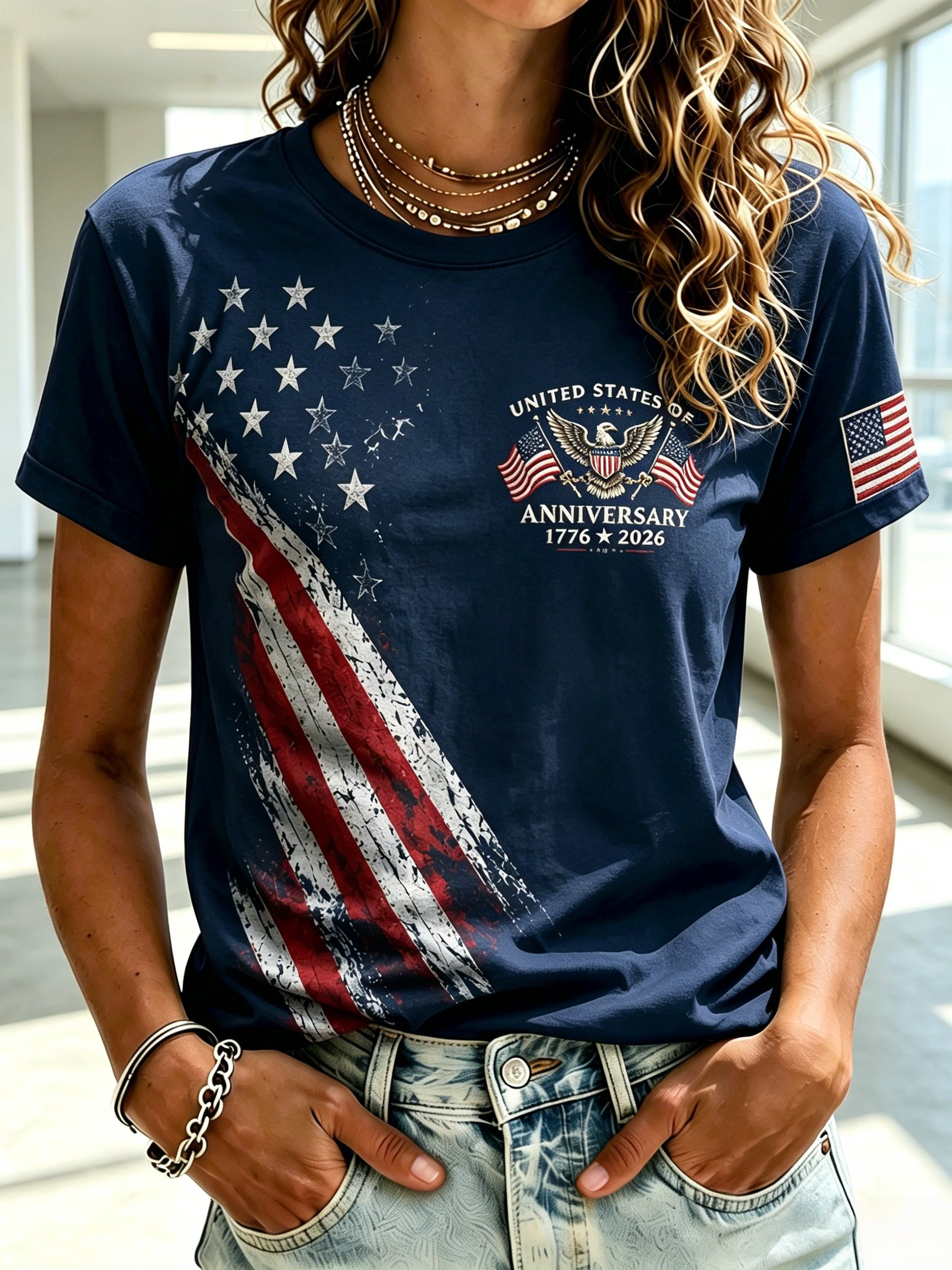 Women's USA 250th Anniversary Printed T-shirt