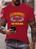 US Paratrooper Veteran Pattern  100% Cotton T-Shirt