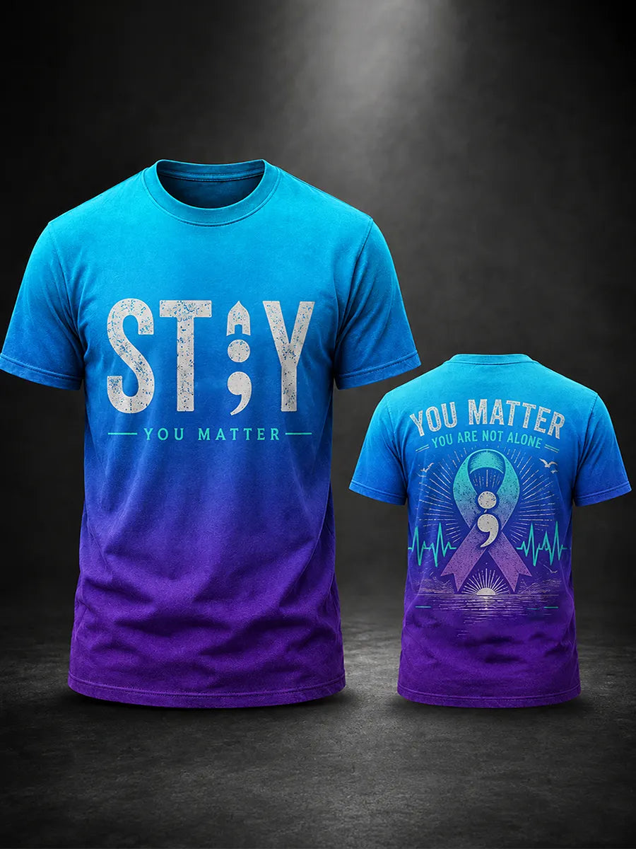 Men’s Suicide Prevention Awareness Printed T-Shirt