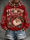 Women's Howdy Christmas Print Hoodie
