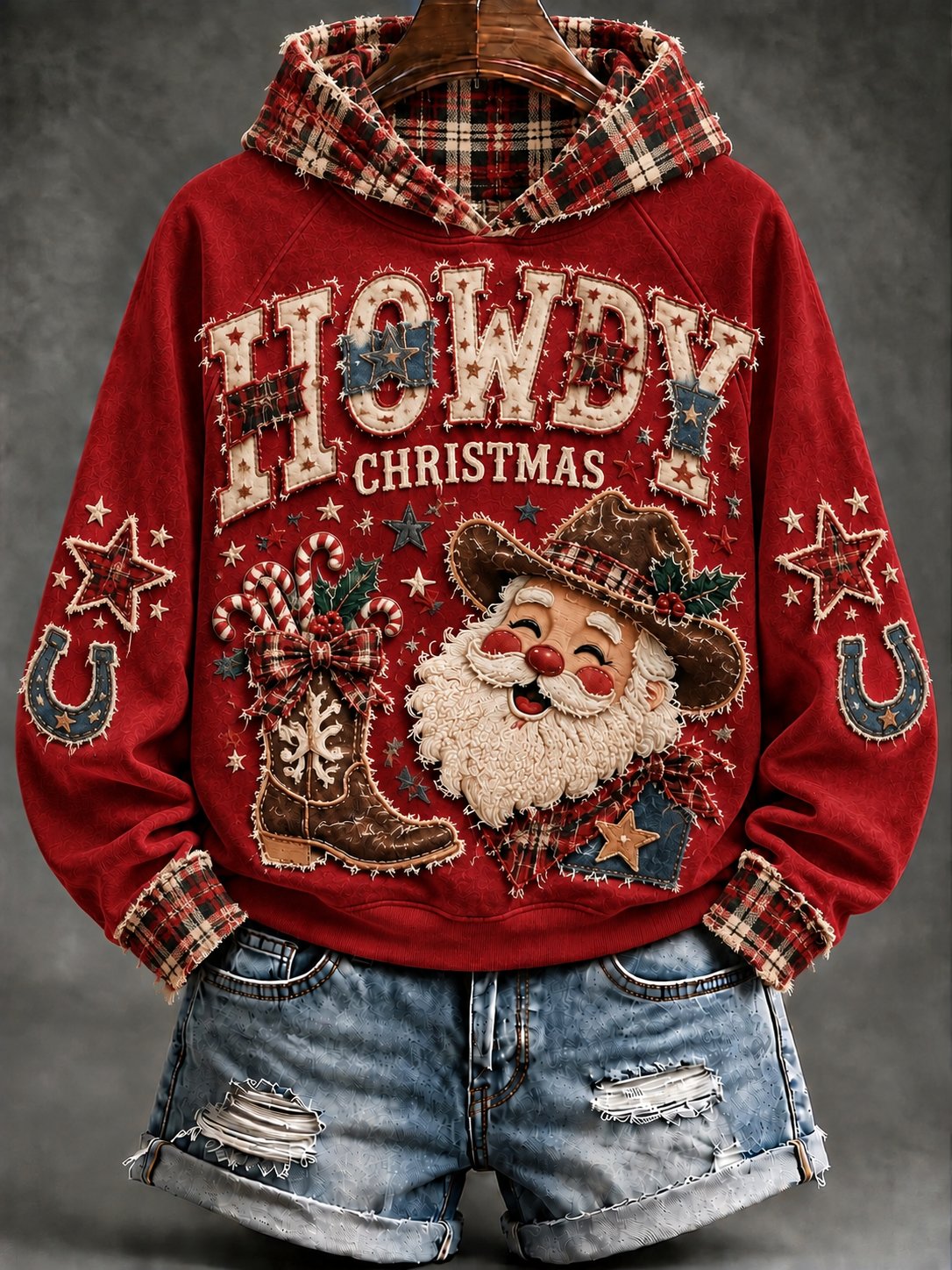 Women's Howdy Christmas Print Hoodie