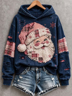 Women's Vintage Pink Santa Hoodie