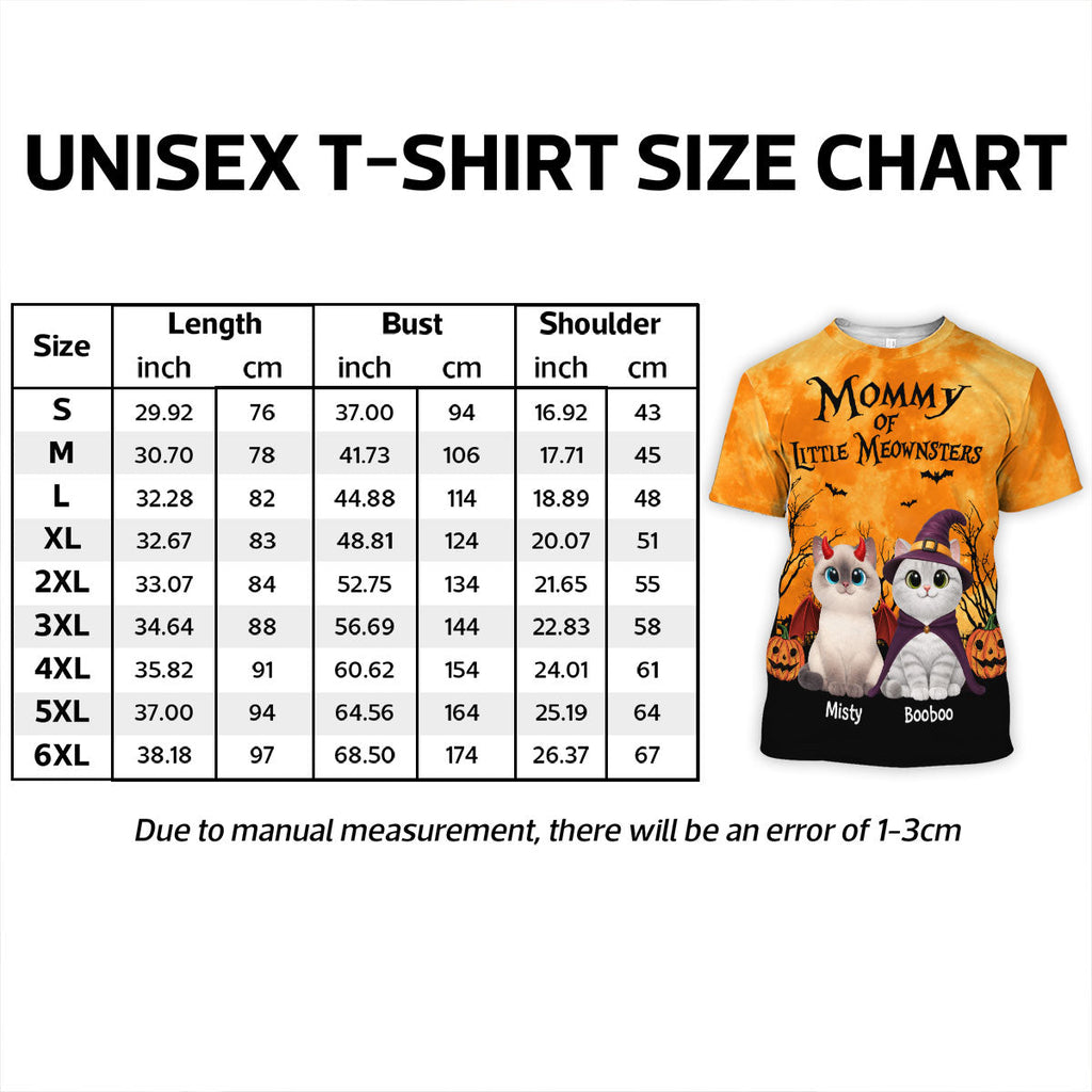 Halloween Theme Mommy Daddy Of The Meownsters Cats - Personalized Shirt - Halloween Gift For Cat Lovers