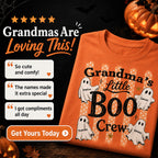 Grandma's Boo Crew Polka Dot Stripes - Personalized Shirt - Perfect Halloween Costume for Grandma