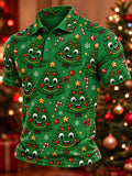 Men's Casual Christmas Print Polo Shirt