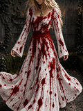 Women's Halloween Skeleton Printed Casual Dress