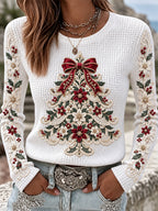 Women's Christmas Dwarf Printed Casual Top