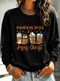Women'S Fall Jesus Printed Sweatshirt