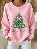 Women'S Christmas Printed Waffle Sweatshirt