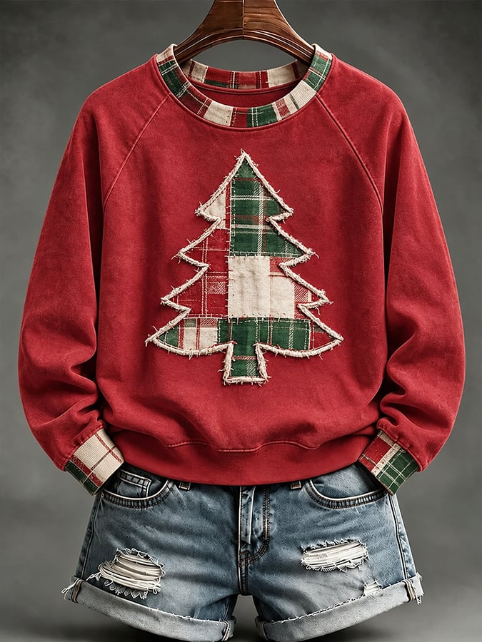 Women'S Christmas-Themed Printed Sweatshirt