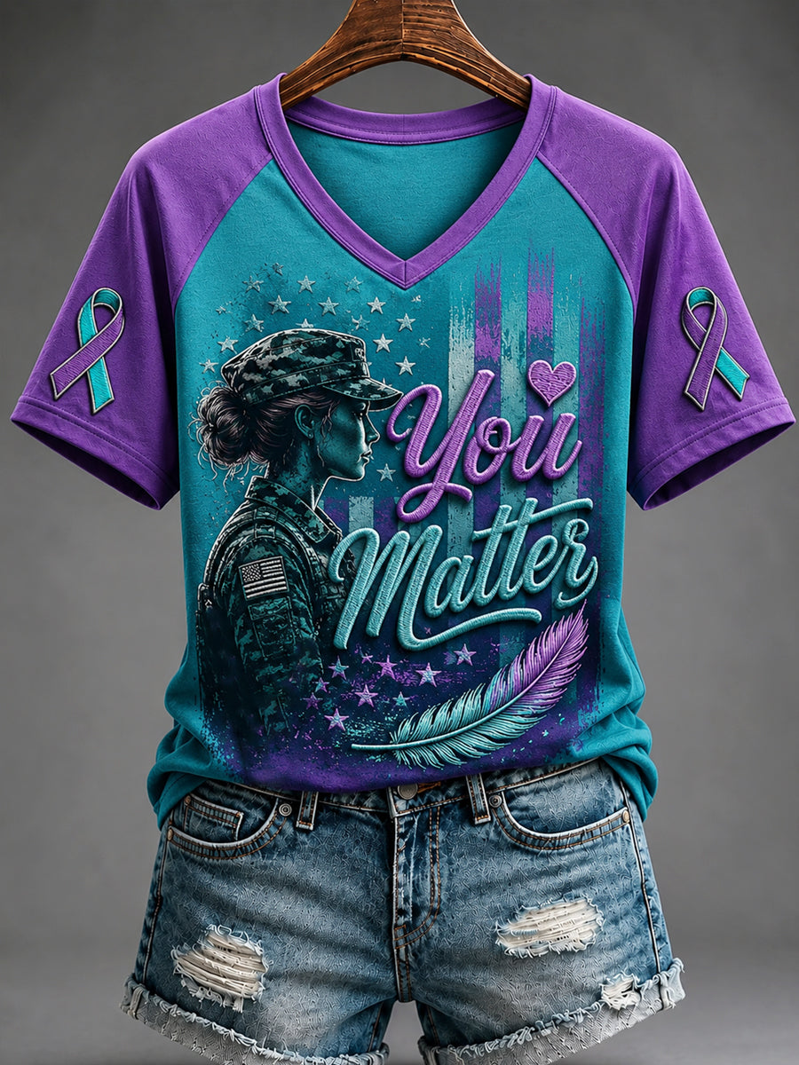 Women's Suicide Prevention Awareness Art Print T-Shirt