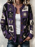 Women'S Halloween The Witching Hour Knitted Cardigan Top
