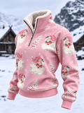 Women's Vintage-Style Christmas/Faith-Themed Mock-Neck Top