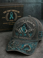 “You Can’t Break Me” PTSD Awareness Grim Reaper Broken Chain Vintage Baseball Cap