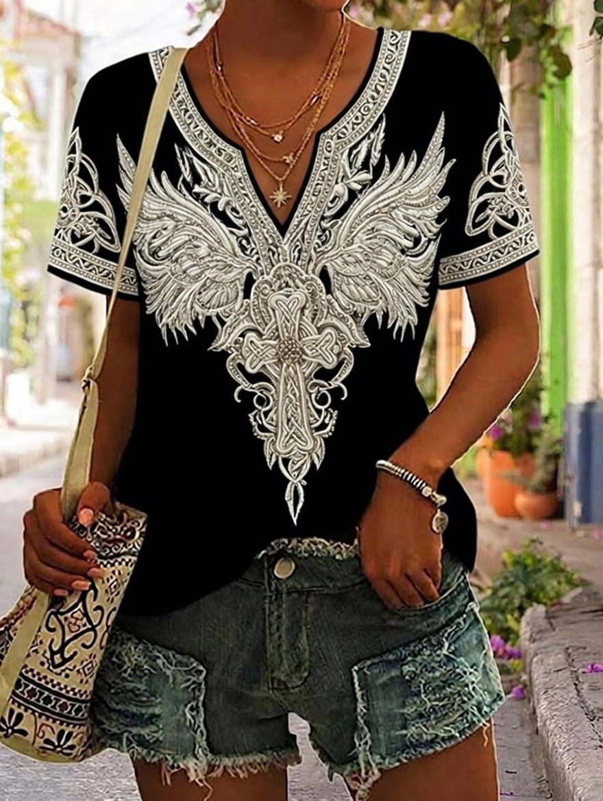 Women'S Faith Printed Casual Retro Style Top