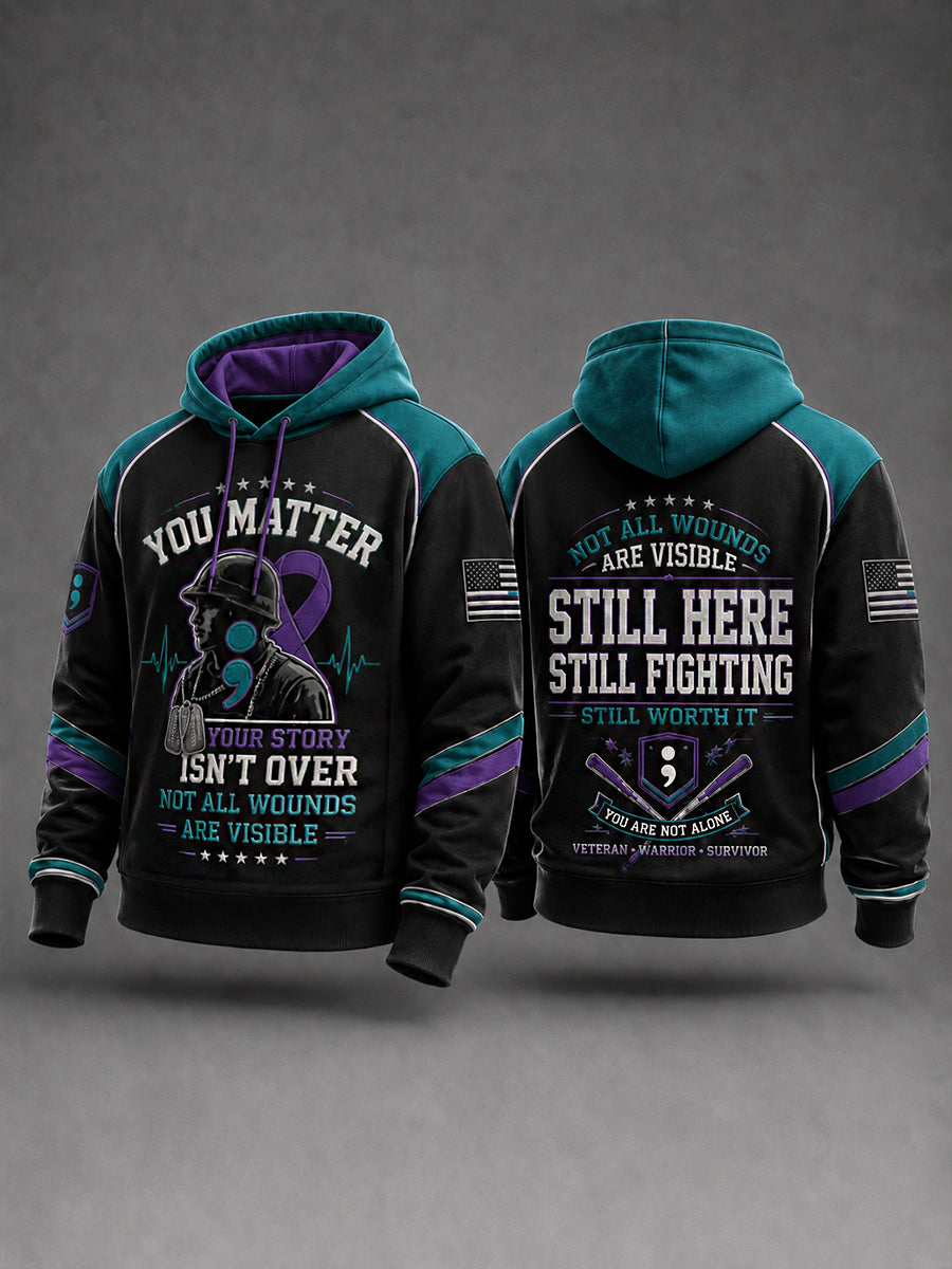 Suicide Prevention Awareness Mental Health Printed Hoodie