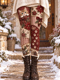 Leggings mit weihnachtlichem Katzenmuster für Damen