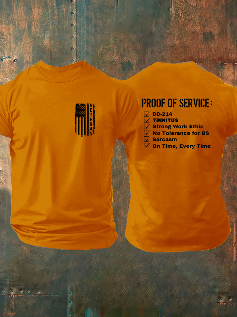 Veteran Proof Of Service Pattern100% Cotton T-Shirt
