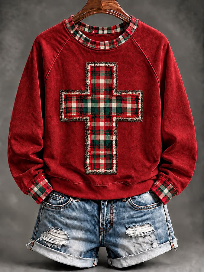 Women's Casual Christmas Print Long-Sleeved Sweatshirt