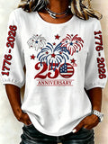Women'S 250Th Anniversary Printed Round Neck T-Shirt From The United States