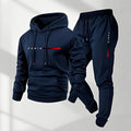 Men's Paris Letter Printed Hoodie and Drawstring Sweatpants Set Two-Piece Set