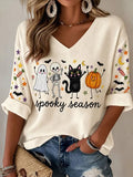 Women's Retro Oute Cartoon Halloween Chost T-shirt