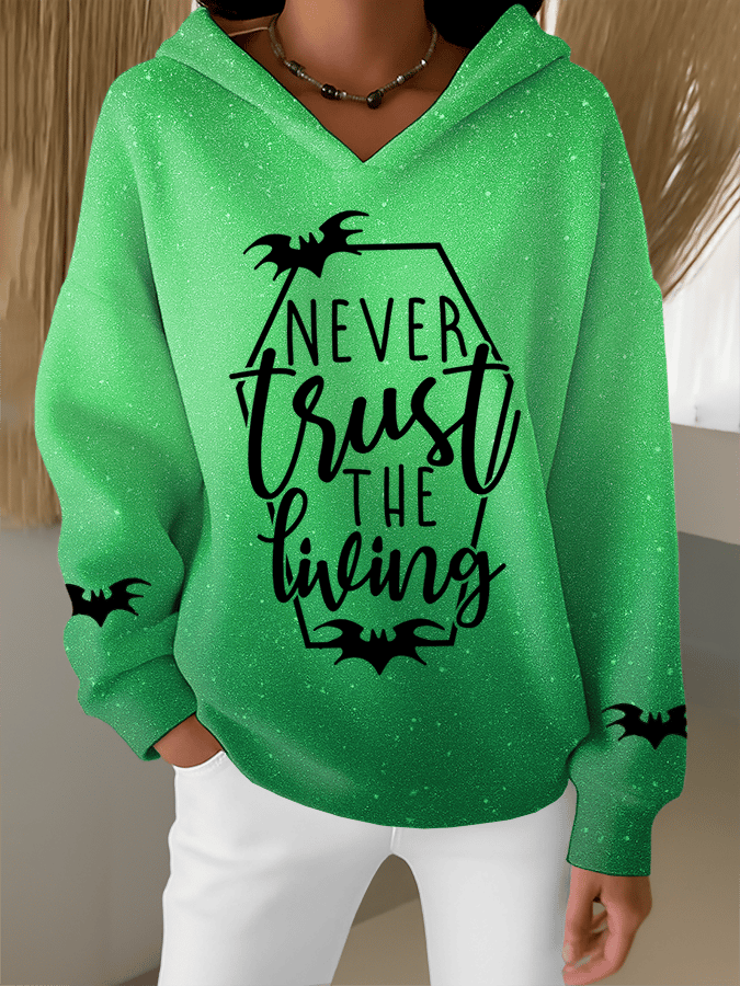 🔥HOT SALE🔥Women's Halloween Witch Print Furry Lined Hoodie