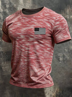 Men's Retro Biker "Route 66" Crew Neck Short-Sleeve T-Shirt
