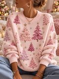Women'S Christmas Print Crew Neck Long-Sleeve Sweatshirt
